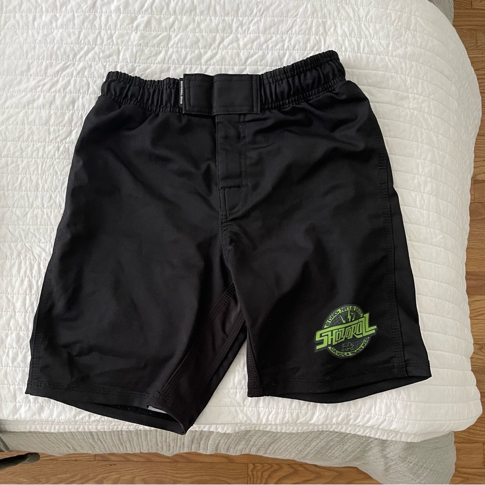 Shoyoroll 95 Competitor Training Fitted Shorts (black/green) - Used, Sz Small